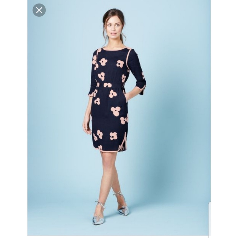 Boden Navy Floral Dress w/pockets! US6